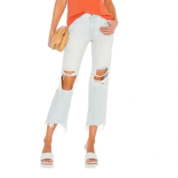 Free People Maggie Straight Jean in Paradise Blue NWT 27 - Picture 3 of 15
